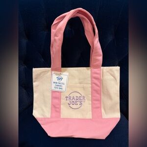 Trader Joe’s Limited Edition Mini Pastel Canvas Tote Bag - PINK
